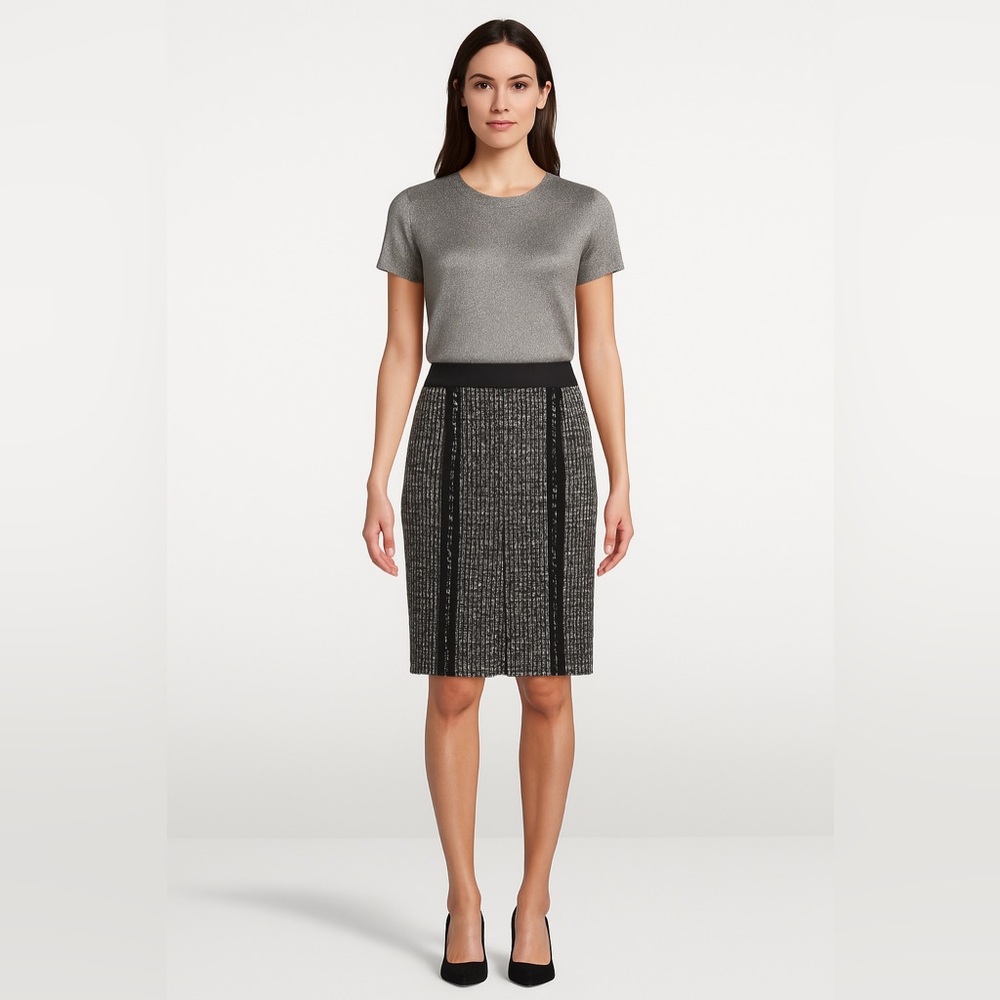 Laurel luxurious Black and White tweed Pencil Skirt